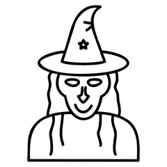 witch outline icon