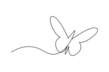 Butterfly one line art and outline vector icon design