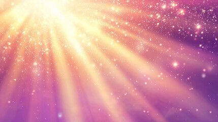 Fototapeta premium Shining and Sparkling Pink and Gold Glare Background with Sunlight Effect and Stars, Glamorous and Elegant Design as Wallpaper Illustration