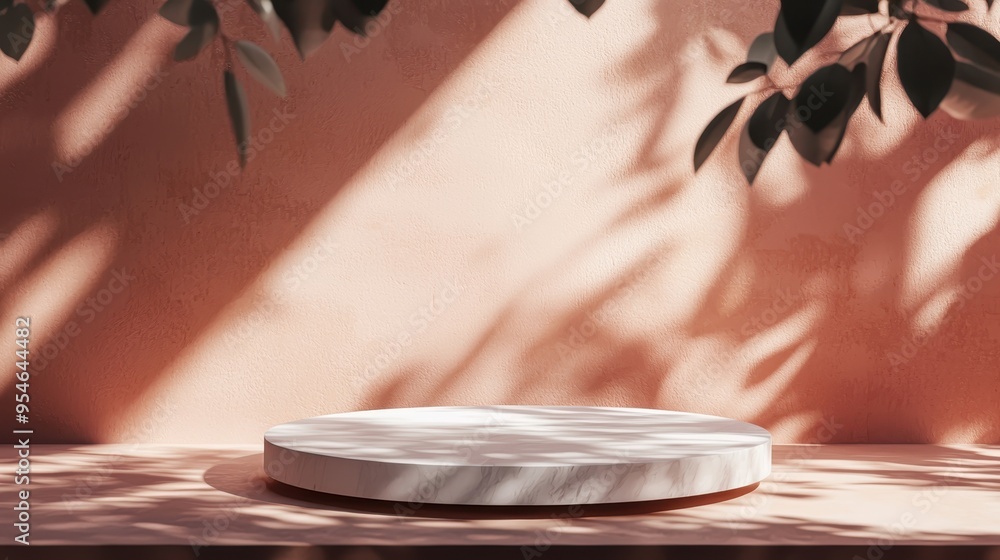 Aufkleber minimalist podium mock-up abstract background with soft shadows for product presentations