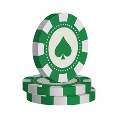casino coin chip green vector design