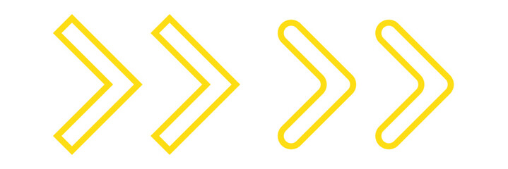 Arrow icons group. Set of black arrows symbols with blend effect. Chevron symbols. Vector isolated on white background.