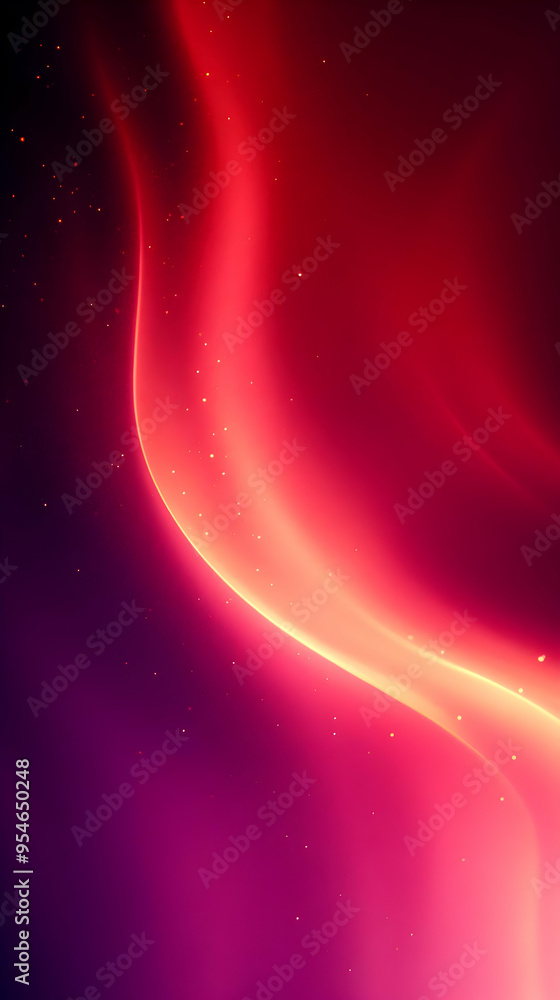 Poster abstract red and pink gradient with a wavy line of light.