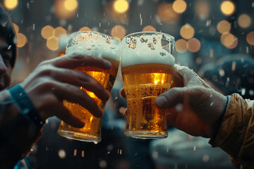 Bright colorful beer fest local german celebration octoberfest saint patrick day, Generative AI