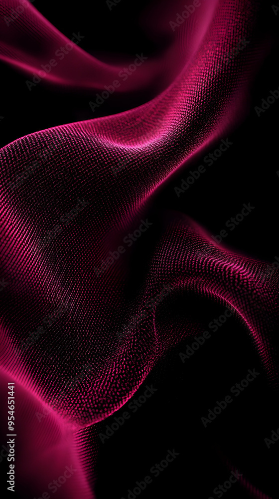 Poster abstract red fabric texture with a flowing and wavy pattern.