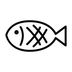 Fish icon in thin line style vector illustration graphic design