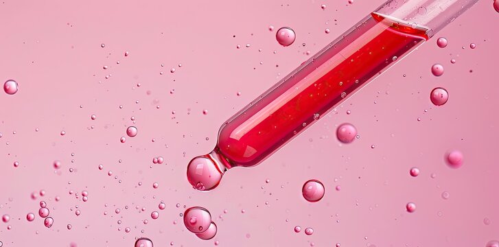 Test tube filled red liquid is made transparent Testing for diss