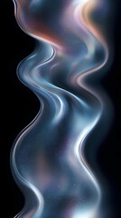 Abstract swirling blue and purple light with sparkles on a black background.
