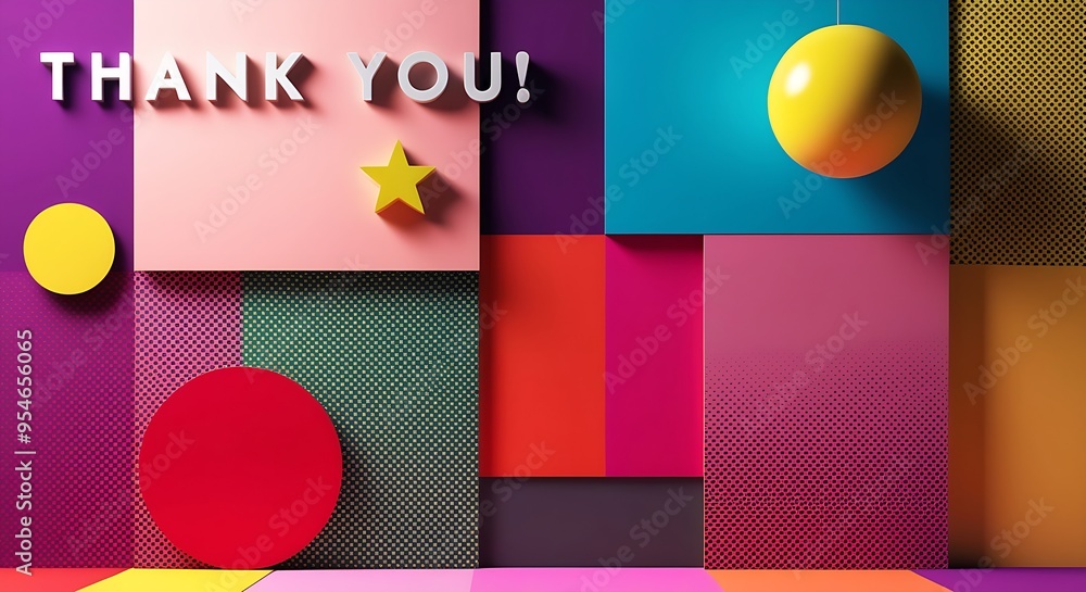 Poster minimalist pop art background with bright, high-contrast colors. features simple halftone patterns, 