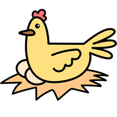 Cute hen and egg icon