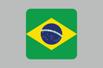 Fototapeta premium Brazil flag sign, Brazil flag over green background vector illustration, Brazilian flag vector, Brazilian national flag graphic 