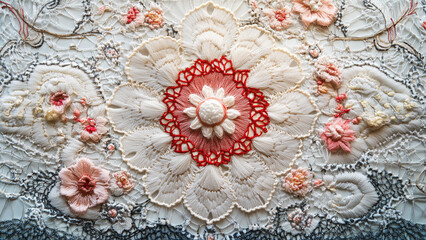 Intricate Elegance: The Art of Embroidery on Lace Backgrounds