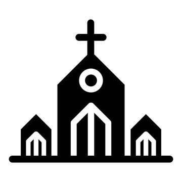 black church icon with cross clip art preview