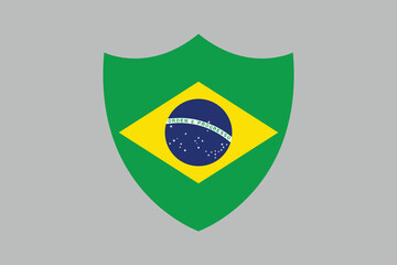 Brazil flag sign, Brazil flag over green background vector illustration, Brazilian flag vector, Brazilian national flag graphic
