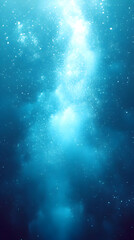 Naklejka premium Abstract underwater background with light and bubbles.