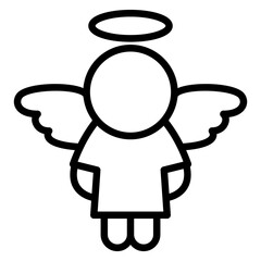Angel icon in thin line style vector illustration graphic design