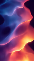 Obraz premium Abstract wavy background with blue and orange gradient and sparkle.