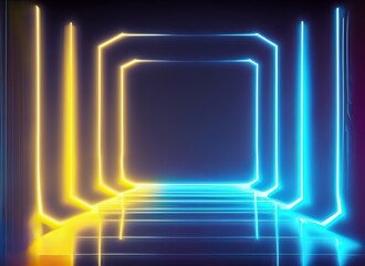 Fototapeta premium A room that is filled with an abundance of bright and colorful neon lights illuminating the space with a vibrant glow