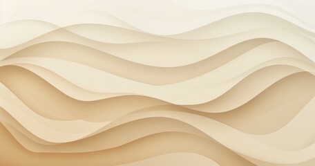 A smooth, abstract wave pattern in soft beige and cream tones, creating a calming and elegant visual effect.