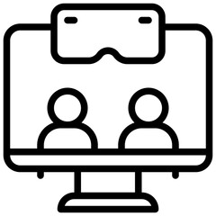 Virtual Icon. online meetup icon