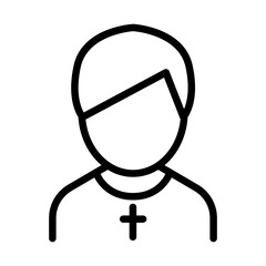 Priest icon in thin line style vector illustration graphic design