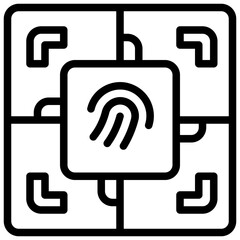 Fingerprint Icon. Fingerprint Scanner Icon