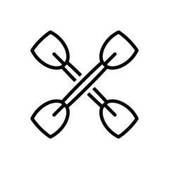 Black line icon for paddle