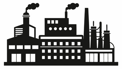 Factory silhouette. Industry vector illustration  on white background