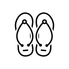 Black line icon for flip flops