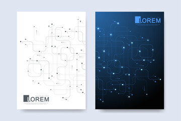 Abstract digital technology cover template design for a report and brochure, flyer, leaflets, poster, header, banner, website, presentation. Vector illustration