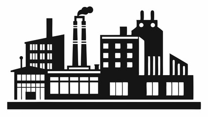 Factory silhouette. Industry vector illustration  on white background