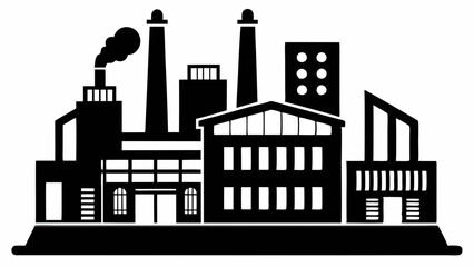 Factory silhouette. Industry vector illustration  on white background