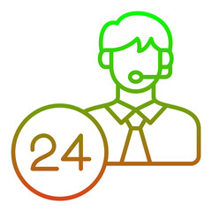 24 Hours Support Icon