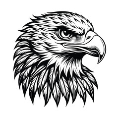 Eagle heads heads black and white vector, Head of an eagle in the form of the stylized tattoo. Eagle Mascot Vector Illustration
