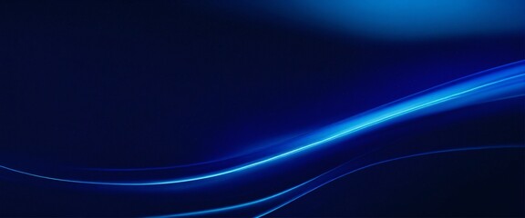 Abstract Dark Blue Wave Glossy Background with Flowing Light Streaks
