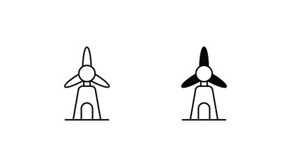 Windmill icon design with white background stock illustration