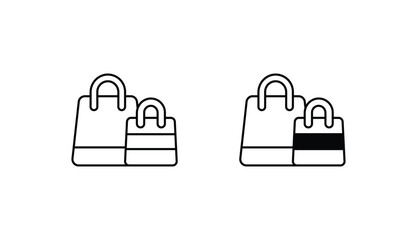 Shopping Bags icon design with white background stock illustration