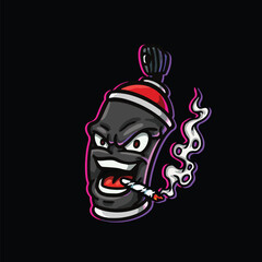 weed smoking character cartoon mascot logo leaf face happy with holding blunt