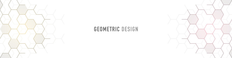 Abstract geometric background with hexagons shape pattern for banner or website header template