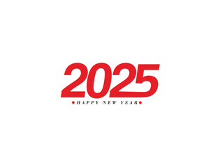 Happy New Year 2025 Text Typography Design Element flyer, banner design.