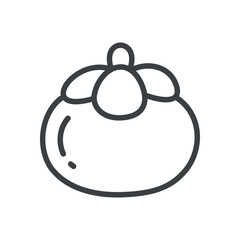 Obraz premium Cute passion fruit icon. Hand drawn monochrome illustration of a tropical fruit isolated on a white background. Vector 10 EPS.