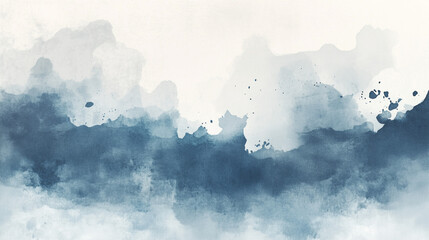 Abstract Watercolor in Blue Wash