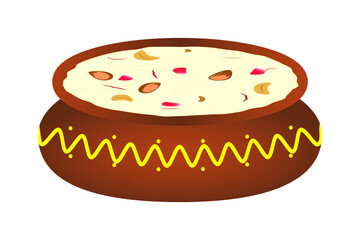 Vector illustration of Indian Kheer on transparent background