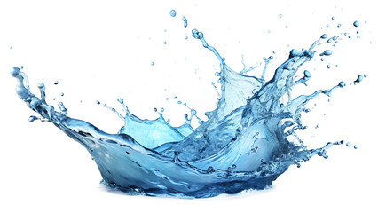 Crystal-clear water splashing against a pristine white backdrop, capturing the essence of liquid motion and natural beauty