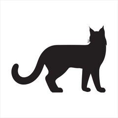 Bobcat silhouette on white background
