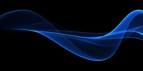 Abstract dark neon blue liquid waves
