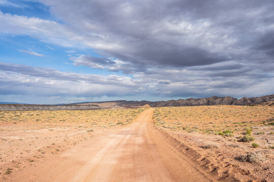 Scenic unpaved road through Goblin Valley State Park