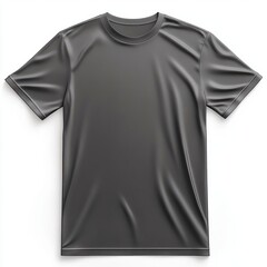 Plain grey t-shirt isolated on white background.