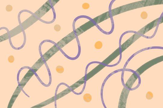 Abstract pastel background with wavy lines and dots