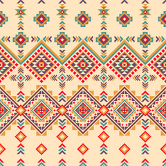 Aztec ethnic Cross-Stitch art. Traditional Navajo Pixel seamless pattern.. Geometric Native American design. Design for background and Printing, wallpaper, illustration, fabric, clothing, carpet